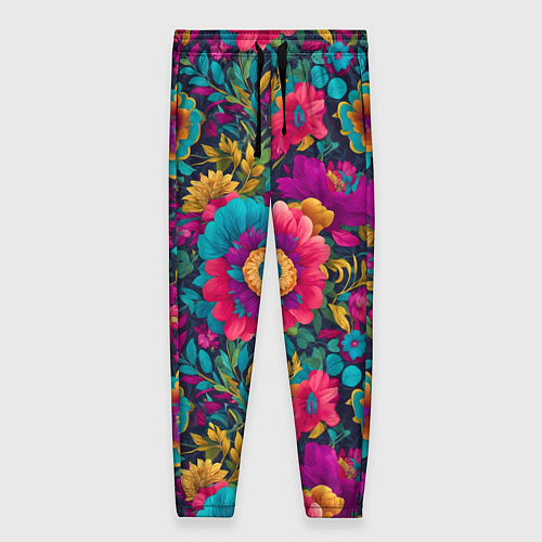 Женские брюки Цветочный микс / 3D-принт – фото 1