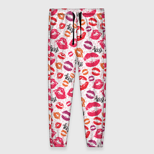 Женские брюки Поцелуи - kiss / 3D-принт – фото 1
