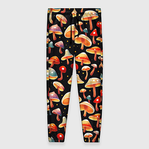 Женские брюки Разноцветный грибной паттерн / 3D-принт – фото 1