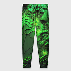 Женские брюки Объемная зеленая текстура