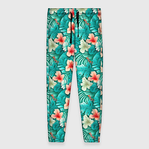Женские брюки Летние цветочки паттерн / 3D-принт – фото 1