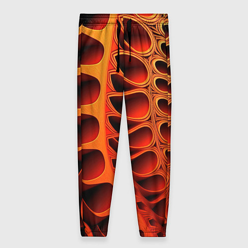 Женские брюки Объемная оранжевая абстракция / 3D-принт – фото 1
