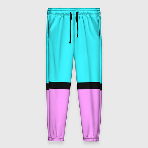 Женские брюки Двуцветный бирюзово-сиреневый / 3D-принт – фото 1