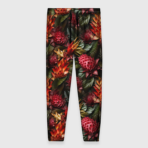 Женские брюки Тропические цветы / 3D-принт – фото 1
