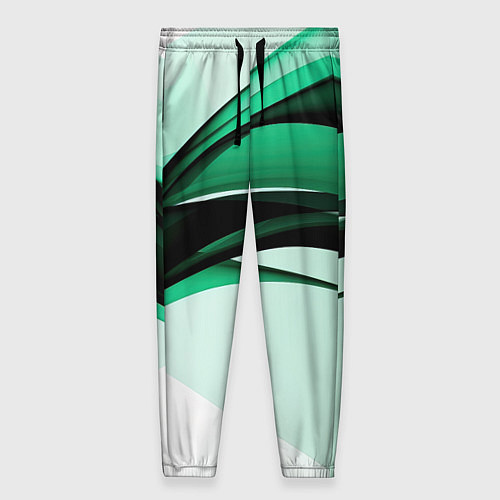 Женские брюки White green black / 3D-принт – фото 1