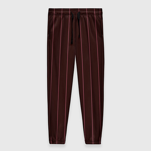 Женские брюки Полосы тёмно-бордовый / 3D-принт – фото 1