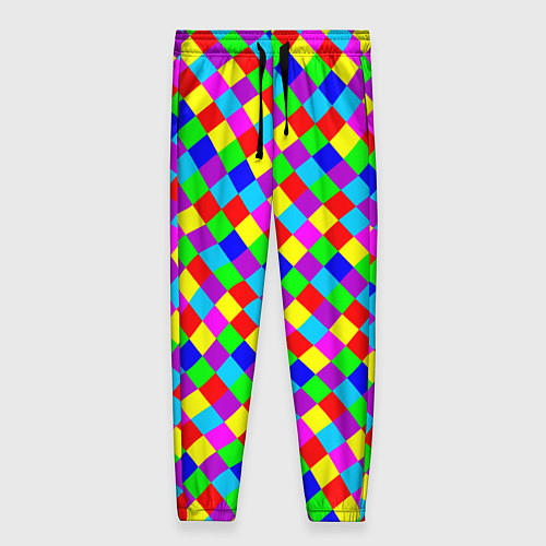 Женские брюки Разноцветные искривленные маленькие квадраты / 3D-принт – фото 1