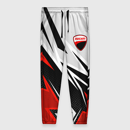 Женские брюки Ducati - белый и красный / 3D-принт – фото 1