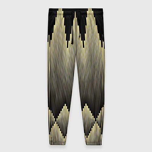 Женские брюки Золотые ромбы на черном / 3D-принт – фото 1