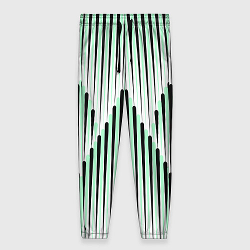 Женские брюки Зеленый геометрический круглый узор / 3D-принт – фото 1