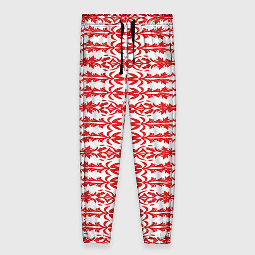Женские брюки Красно-белый батик / 3D-принт – фото 1