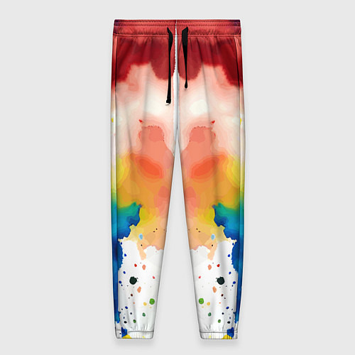 Женские брюки Цветная монотипия - поп-арт / 3D-принт – фото 1