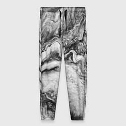 Женские брюки Черно-белая мраморная абстракция