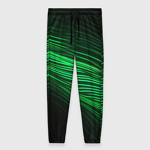 Женские брюки Green neon lines / 3D-принт – фото 1