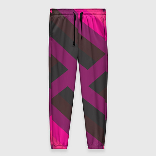 Женские брюки Розовый и тёмный паттерн / 3D-принт – фото 1