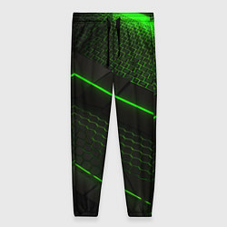 Брюки женские Зеленая абстракция со светом, цвет: 3D-принт