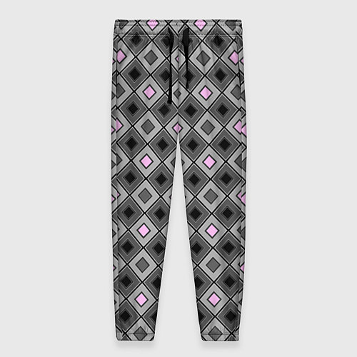 Женские брюки Серо - розовый геометрический узор / 3D-принт – фото 1