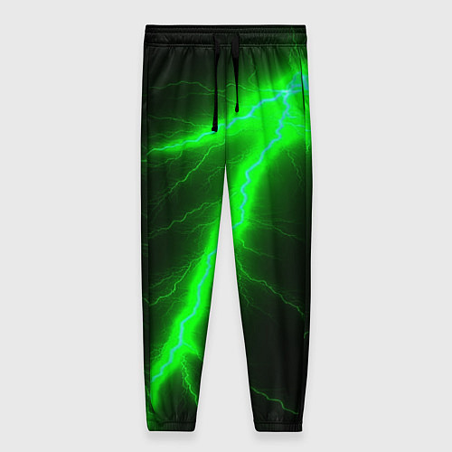 Женские брюки Зеленый разряд молнии / 3D-принт – фото 1