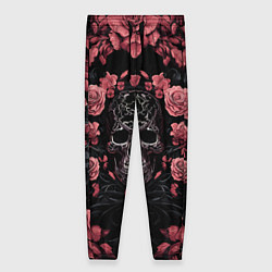 Брюки женские И череп и розы, цвет: 3D-принт