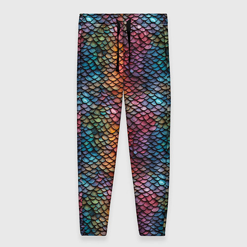 Женские брюки Разноцветная чешуя дракона / 3D-принт – фото 1