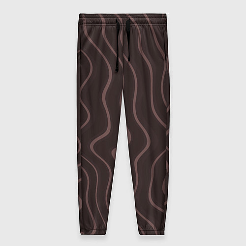 Женские брюки Кривые линии красно-коричневый / 3D-принт – фото 1