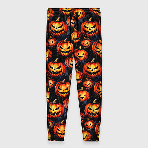 Женские брюки Весёлые тыквы на Хеллоуин паттерн / 3D-принт – фото 1
