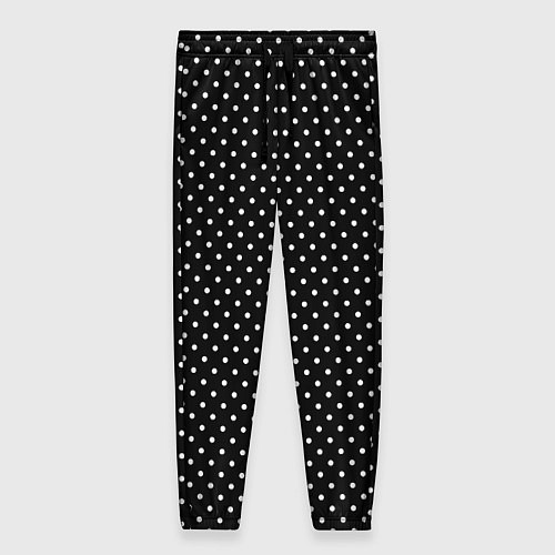 Женские брюки В мелкий горошек на черном фоне / 3D-принт – фото 1