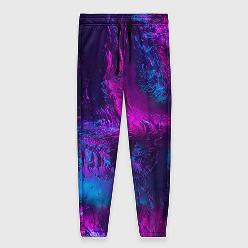 Женские брюки Неоновая абстракция синий и розовый / 3D-принт – фото 1