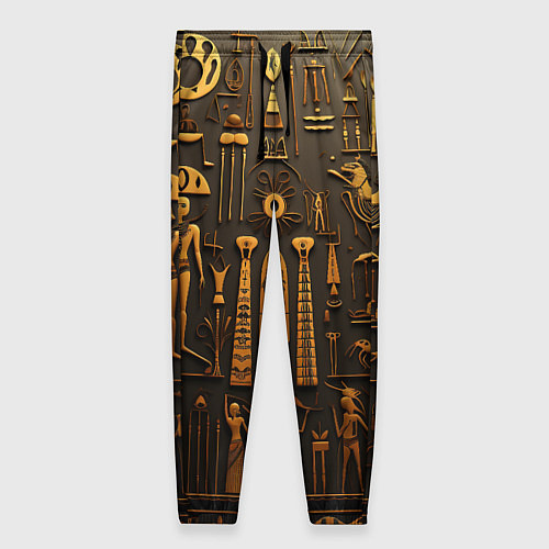 Женские брюки Арт в стиле египетских письмен / 3D-принт – фото 1