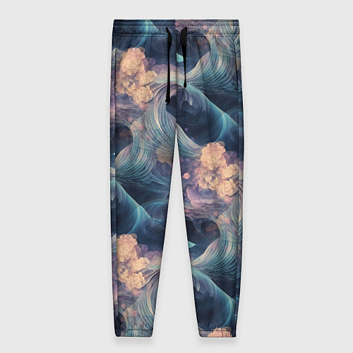 Женские брюки Волнообразная фрактальная абстракция / 3D-принт – фото 1