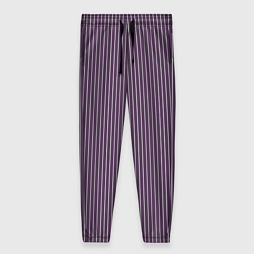 Женские брюки Умеренный фиолетовый полосатый / 3D-принт – фото 1