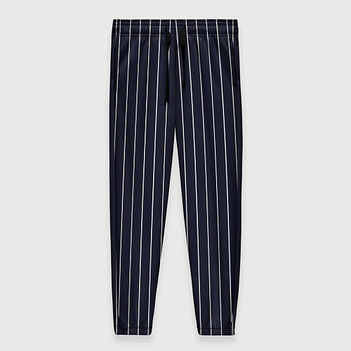Женские брюки Строгий тёмно-синий в полоску / 3D-принт – фото 1