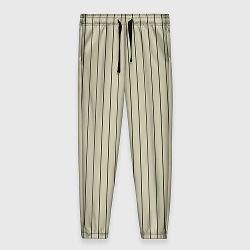 Женские брюки Серо-бежевый широкая полоска / 3D-принт – фото 1
