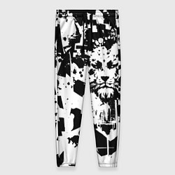 Брюки женские Морда льва - абстракция, цвет: 3D-принт