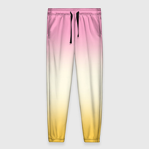 Женские брюки Розовый бежевый желтый градиент / 3D-принт – фото 1