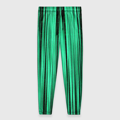 Женские брюки Абстракция полосы зелёные / 3D-принт – фото 1
