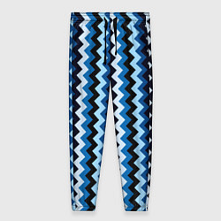 Брюки женские Ломаные полосы синий, цвет: 3D-принт