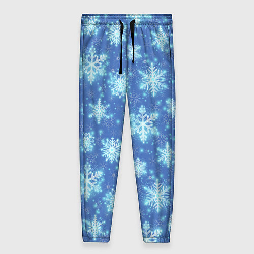 Женские брюки Pattern with bright snowflakes / 3D-принт – фото 1
