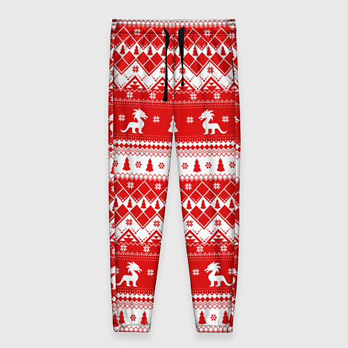 Женские брюки Новогодние драконы / 3D-принт – фото 1