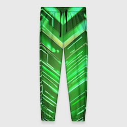 Женские брюки Зелёные неон полосы киберпанк
