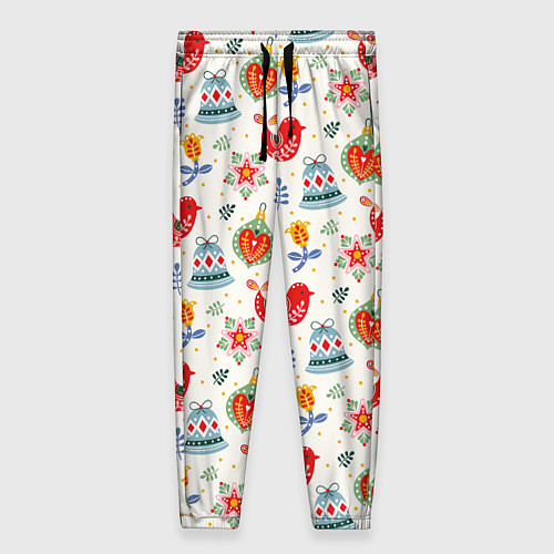 Женские брюки Рождественские узоры / 3D-принт – фото 1