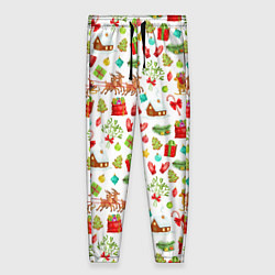 Брюки женские Новогодний патерн, цвет: 3D-принт