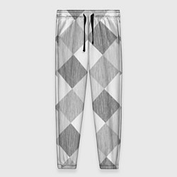 Брюки женские Серый плед геометрический узор с текстурой, цвет: 3D-принт