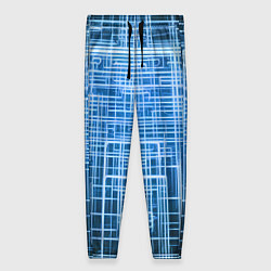 Женские брюки Синие неоновые полосы киберпанк