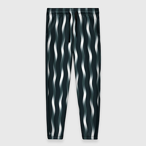 Женские брюки Переливающиеся волны тёмно-зелёный / 3D-принт – фото 1
