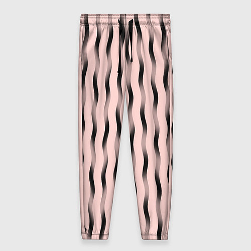 Женские брюки Розовый с волнистыми линиями / 3D-принт – фото 1