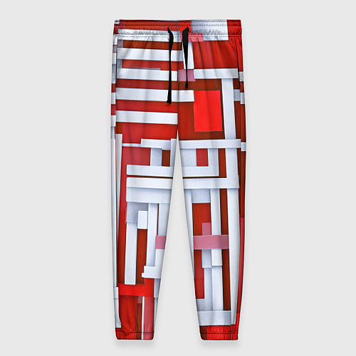 Женские брюки Полосы на красном фоне / 3D-принт – фото 1