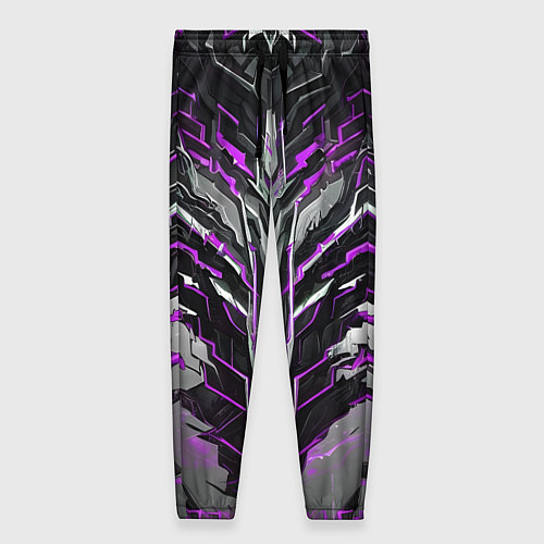 Женские брюки Киберпанк доспех фиолетовый / 3D-принт – фото 1