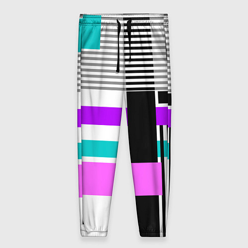 Женские брюки Геометрический узор в стиле пэчворк / 3D-принт – фото 1