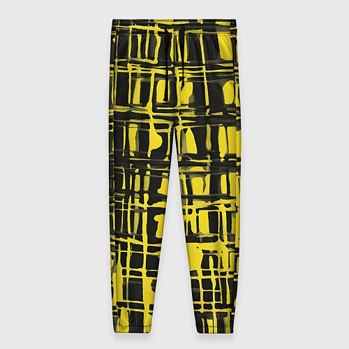 Женские брюки Смазанная краска чёрная и жёлтая / 3D-принт – фото 1